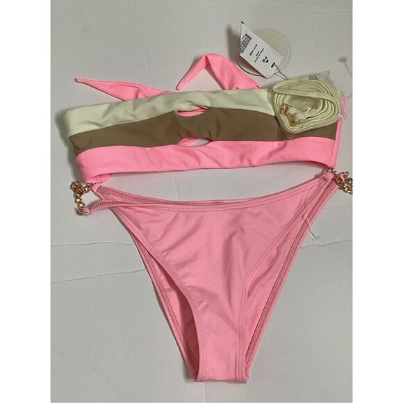 New. L*SPACE and PQ pink bikini S-top/M-bottom. Retails $172 - Picture 6 of 6